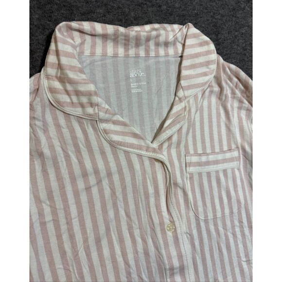 Stars Above Women's Sleepwear Long Sleeve Stripped Beige Pink Small - Picture 4 of 6